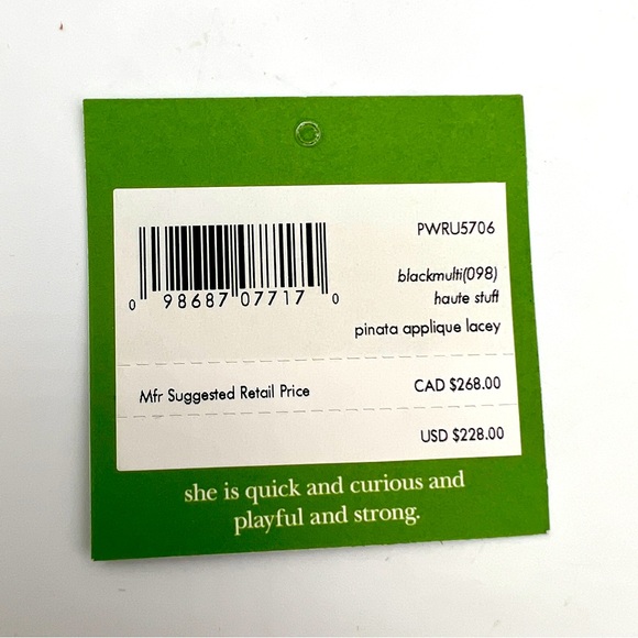 KATE SPADE Haute Stuff Piñata Appliqué Lacey Wallet - Black Multi - PWRU5706 - Picture 6 of 6